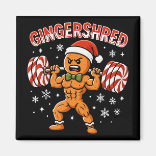 Gingershred Funny Gingerbread Man Gym Bodybuilding Magnet