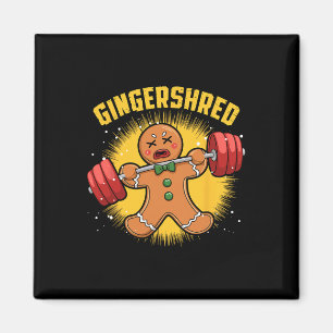 Gingershred Funny Gingerbread Man Gym Bodybuilding Magnet