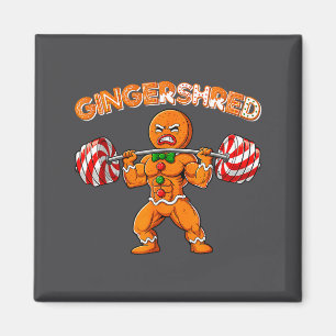 Gingershred Funny Gingerbread Man Gym Bodybuilding Magnet