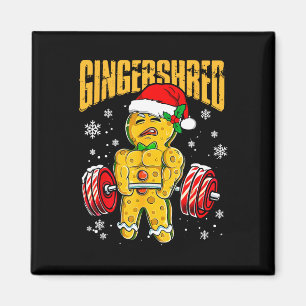 Gingershred Funny Gingerbread Man Gym Bodybuilding Magnet