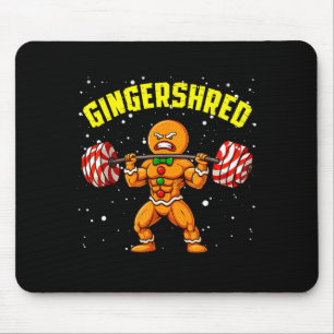 Gingershred Funny Gingerbread Man Gym Bodybuilding Mouse Pad