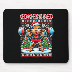 Gingershred Funny Gingerbread Man Gym Bodybuilding Mouse Pad