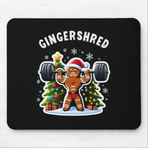 Gingershred Funny Gingerbread Man Gym Bodybuilding Mouse Pad