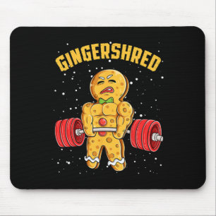 Gingershred Funny Gingerbread Man Gym Bodybuilding Mouse Pad