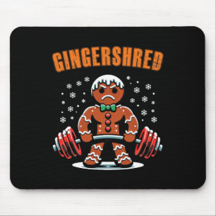 Gingershred Funny Gingerbread Man Gym Bodybuilding Mouse Pad