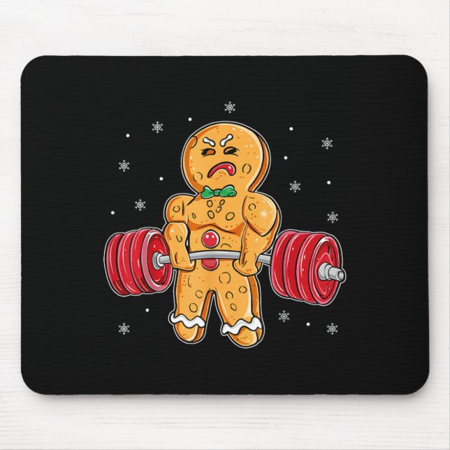 Gingershred Funny Gingerbread Man Gym Bodybuilding Mouse Pad (Front)