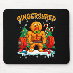 Gingershred Funny Gingerbread Man Gym Bodybuilding Mouse Pad