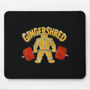 Gingershred Funny Gingerbread Man Gym Bodybuilding Mouse Pad