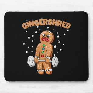 Gingershred Funny Gingerbread Man Gym Bodybuilding Mouse Pad