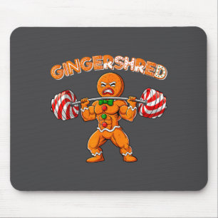 Gingershred Funny Gingerbread Man Gym Bodybuilding Mouse Pad