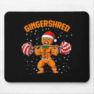 Gingershred Funny Gingerbread Man Gym Bodybuilding Mouse Pad