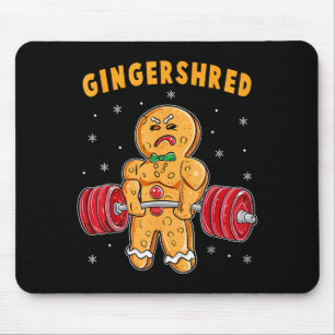 Gingershred Funny Gingerbread Man Gym Bodybuilding Mouse Pad