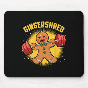 Gingershred Funny Gingerbread Man Gym Bodybuilding Mouse Pad