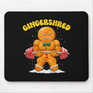 Gingershred Funny Gingerbread Man Gym Bodybuilding Mouse Pad