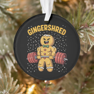 Gingershred Funny Gingerbread Man Gym Bodybuilding Ornament