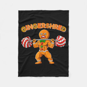 Gingershred Funny Men Gym Bodybuilding Gingerbread Fleece Blanket