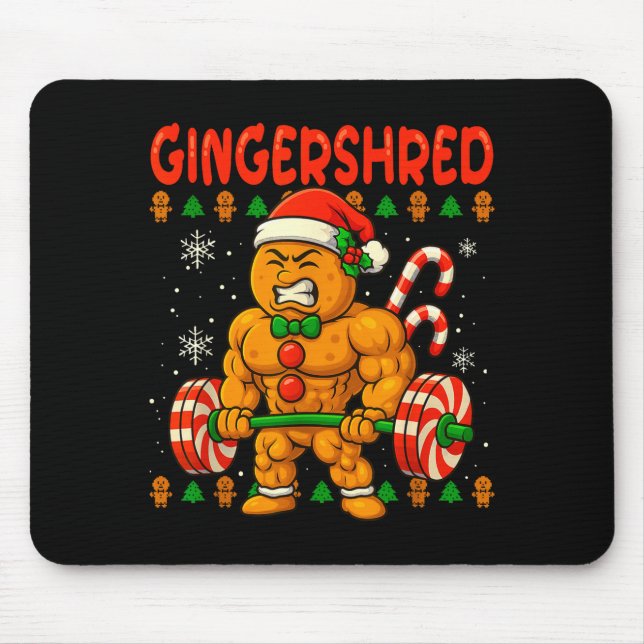 Gingershred Gingerbread Christmas Workout Gym Ging Mouse Pad (Front)