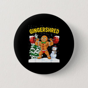 Gingershred Gingerbread Man Bodybuilding Christmas 6 Cm Round Badge