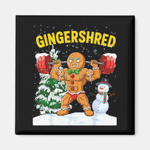 Gingershred Gingerbread Man Bodybuilding Christmas Magnet