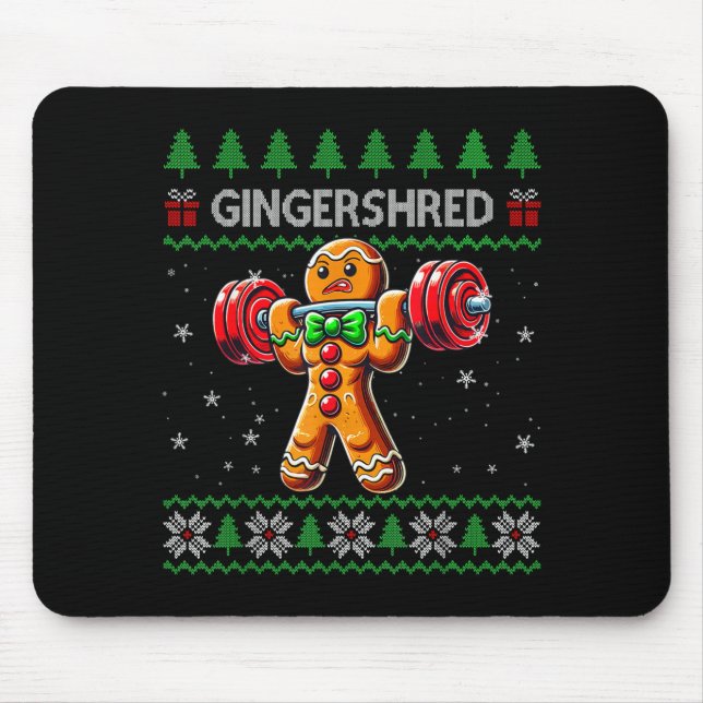 Gingershred Gym Christmas Ugly Sweater Gingerbread Mouse Pad (Front)