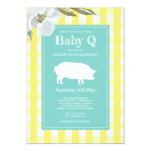 Gingham and Pig Baby Q Baby Shower