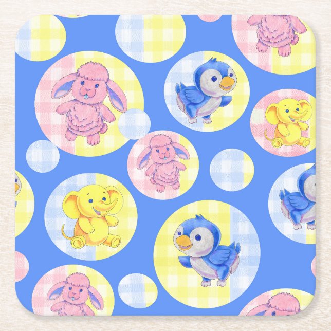 Gingham Animal Coaster (Front)