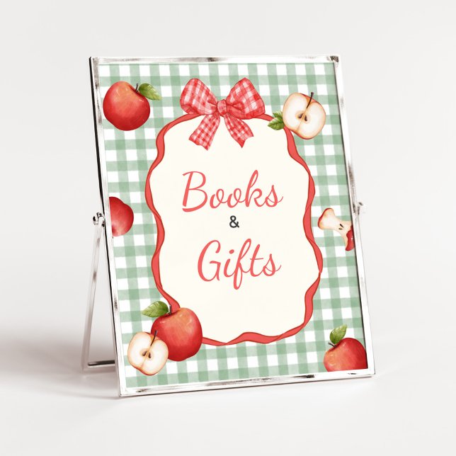 Gingham Apple of our Eye Baby Books and Gifts Sign (Gingham Apple of our Eye Baby Books and Gifts Sign)