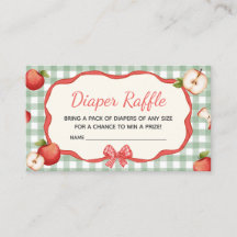 Gingham Apple of our Eye Baby Shower Diaper Raffle