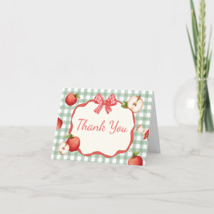 Gingham Apple of our Eye Baby Shower Thank You Card