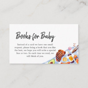 Gingham Baby BBQ Baby Shower Books for Baby Enclosure Card