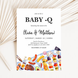 Gingham Baby BBQ Baby Shower Invitation