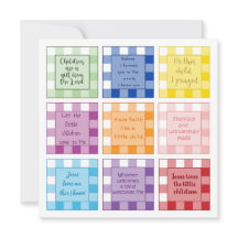 Gingham Baby Birth announcement  Faith based