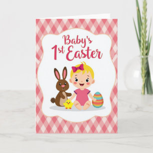 Gingham Baby Easter Card