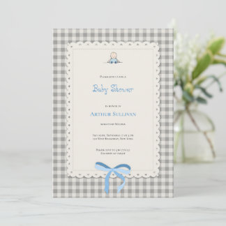Gingham Baby Shower Card