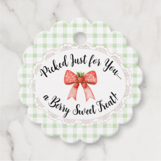 Gingham Baby Shower-Green Favour Tags
