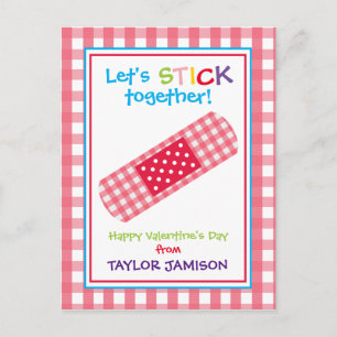 Gingham Bandage Personalised Valentine's Cards