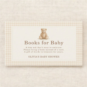 Gingham Bearly Wait Teddy Bear Books For Baby Enclosure Card