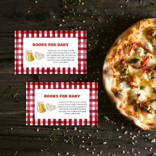 Gingham Beer Diaper Books For Baby Shower Enclosure Card