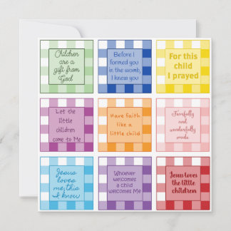 Gingham Bible verse Baby Shower invitation