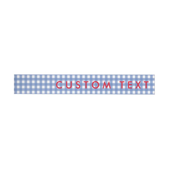 Gingham Blue & White Oz Wrap Around Invite Labels (Individual)