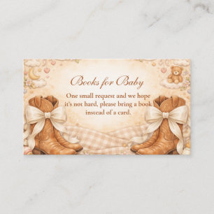 Gingham Boots And Bows Books for Baby Enclosure Card