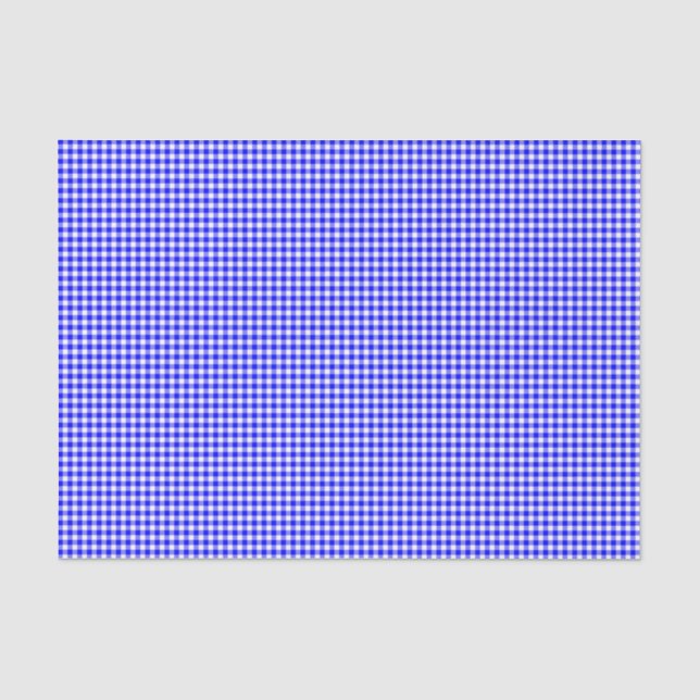Gingham-Bright Blue-Tissue Wrapping Paper (Front)