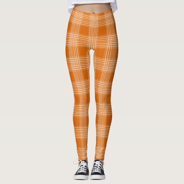 Gingham Burnt Orange Leggings (Front)