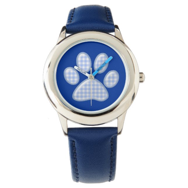 gingham cat paw - blue watch (Front)