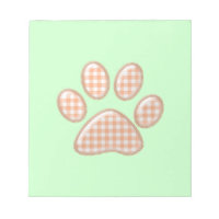 gingham cat paw - orange