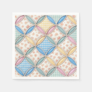 Gingham Cathedral Window Quilt Design Napkin
