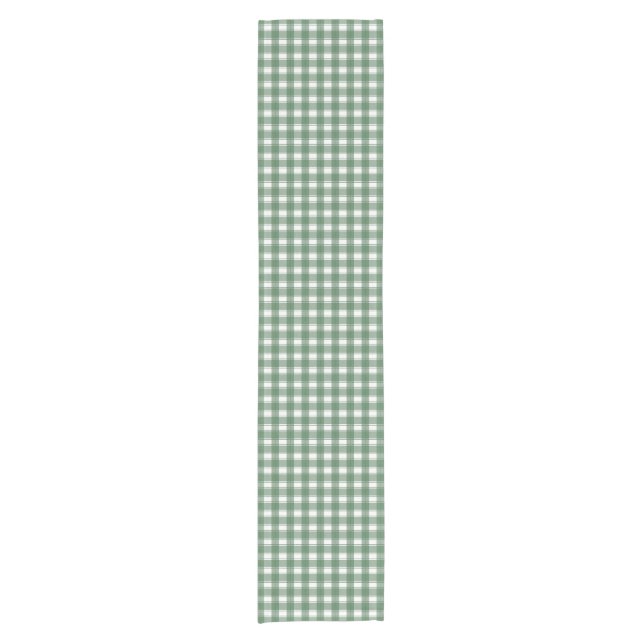 Gingham Charm Green Short Table Runner (Front)