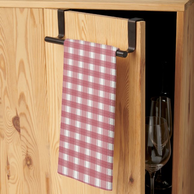 Gingham Charm Red Tea Towel (Thirds Fold)