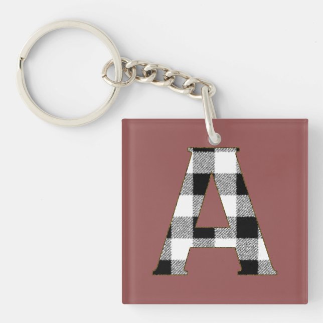 Gingham Check A Key Ring (Front)
