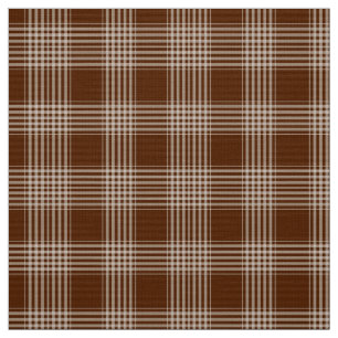 Gingham Check Brown and White Fabric